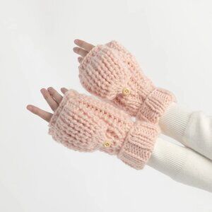 NWT Women's Hand-Knitted Flip Mitten Gloves
